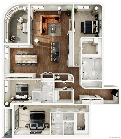 a kitchen with a stove and a microwave