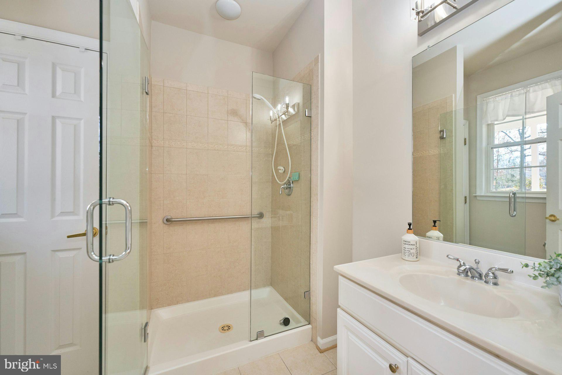 6916 Broadleaf Terrace Gainesville, VA 20155 - Photo 21 of 40 Primary Bathroom with white vanity and new lights