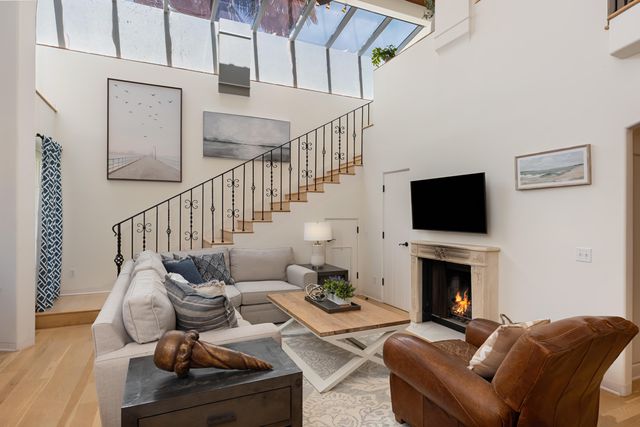 a living room with furniture