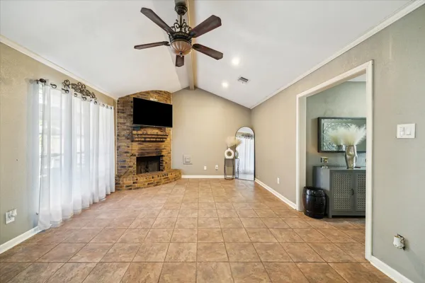 a view of a livingroom with a flat screen tv