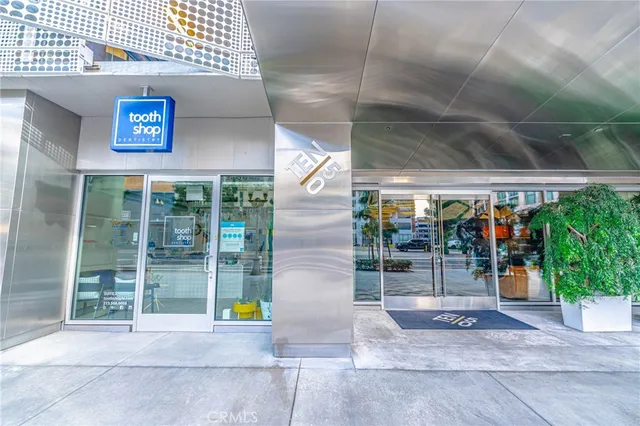 a view of entrance front of building