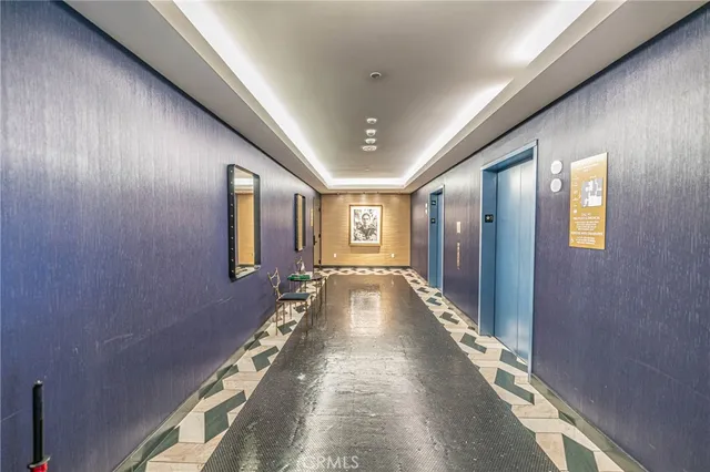 a view of a hallway with the wooden floor