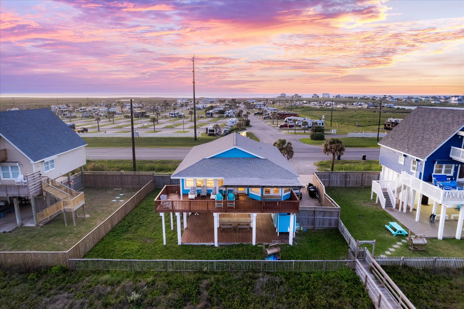 24043 Termini-San Luis Pass Road Galveston, TX 77554 - Photo 5 of 26 a aerial view of a house with a yard