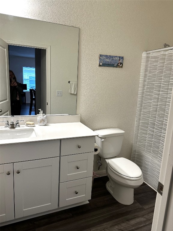 207 Enforcer Loop Jarrell, TX 76537 - Photo 12 of 15 a bathroom with a sink a toilet a mirror and shower