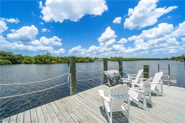 a view of a terrace with furniture