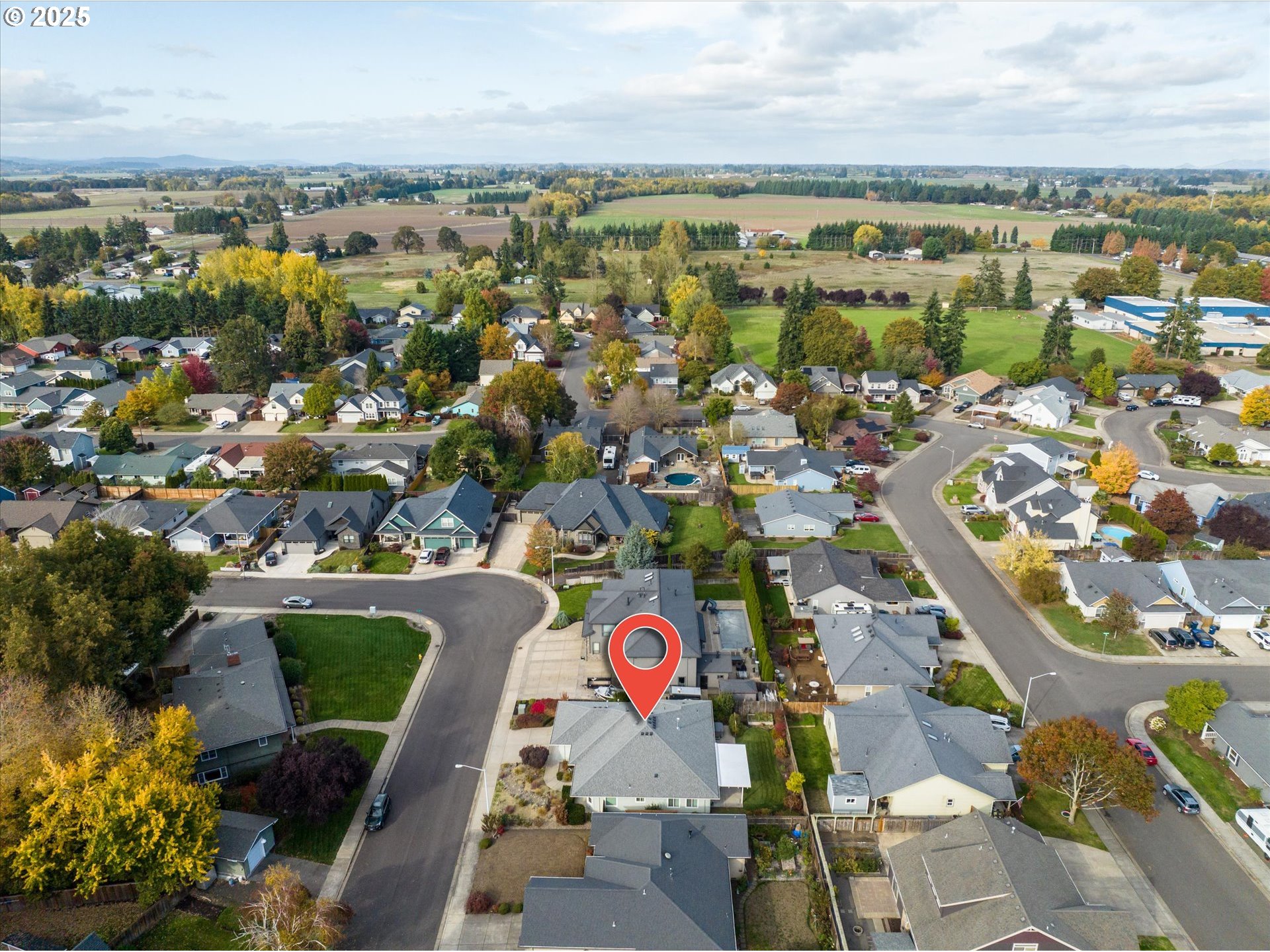 1176 Unity Drive Junction City, OR 97448 - Photo 40 of 44 an aerial view of residential house with outdoor space