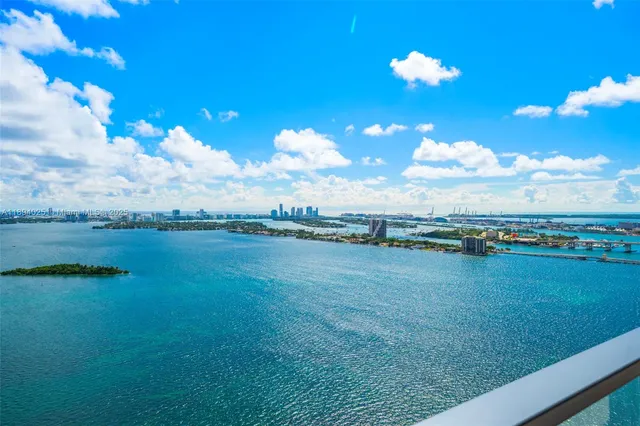 a view of lake from a balcony