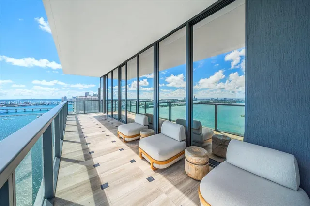 a view of a lake with a city