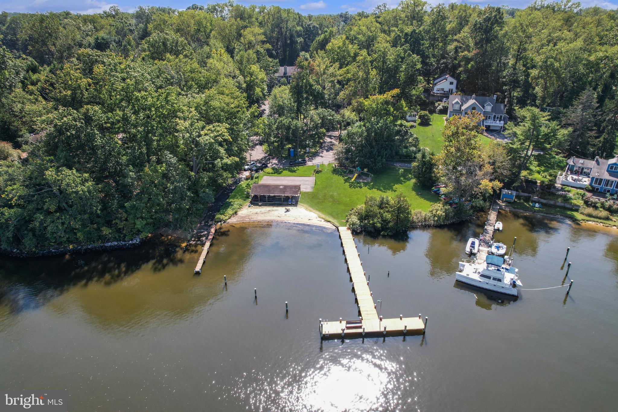 504 Teak Road Crownsville, MD 21032 - Photo 81 of 94 Aerial View of Community Private Beach / Dock