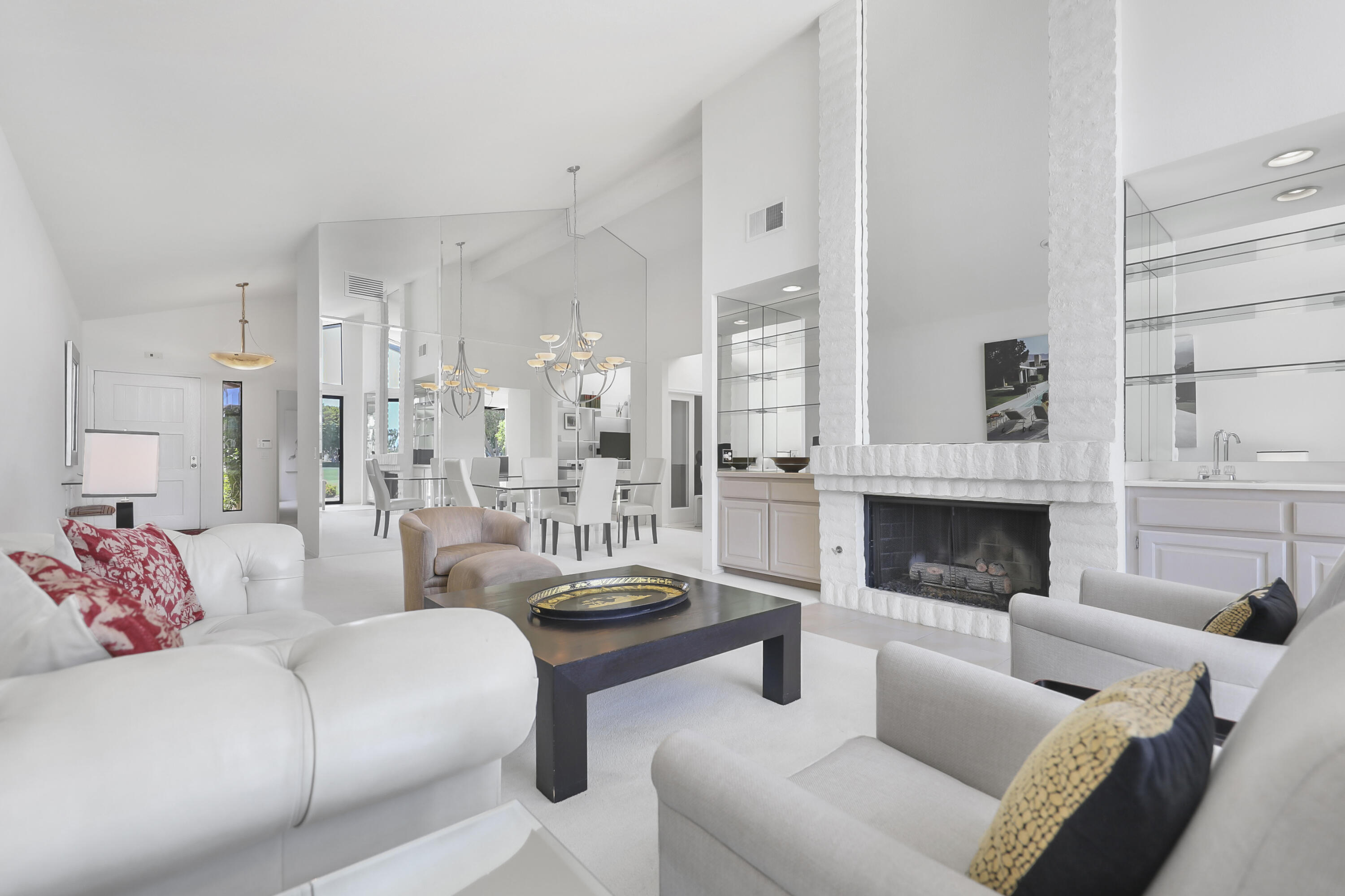 164 Deer Spring Way Palm Desert, CA 92211 - Photo 6 of 30 a living room with furniture and a fireplace