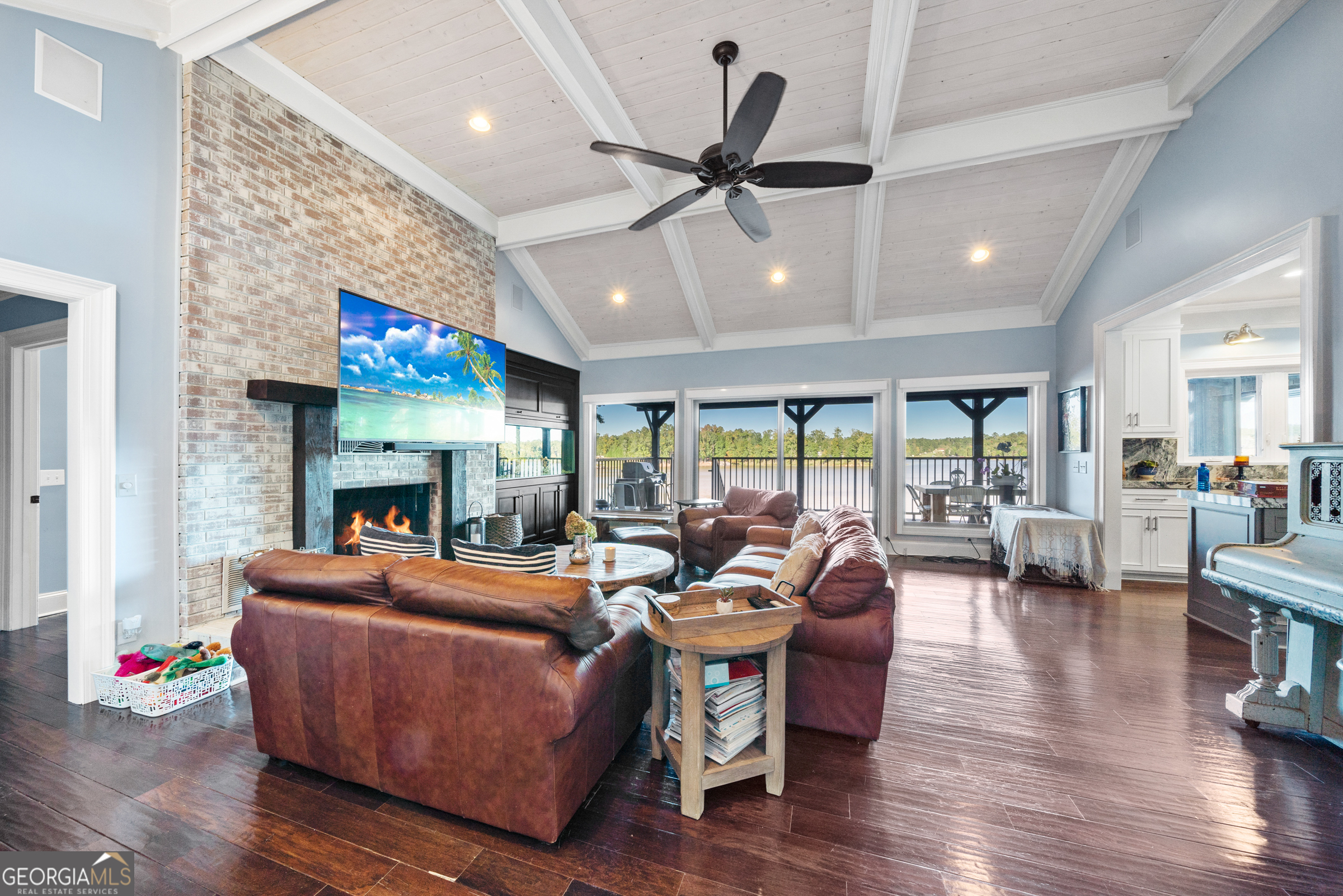 121 Grace Trace Lizella, GA 31052 - Photo 50 of 197 a living room with fireplace furniture and a large window