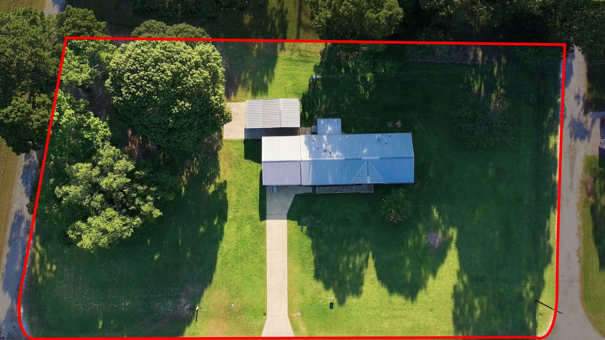 290 Monticello Street Trinity, TX 75862 - Photo 35 of 36 Overhead Aerial with Approximate Property Lines