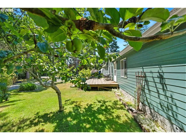 a view of backyard with green space