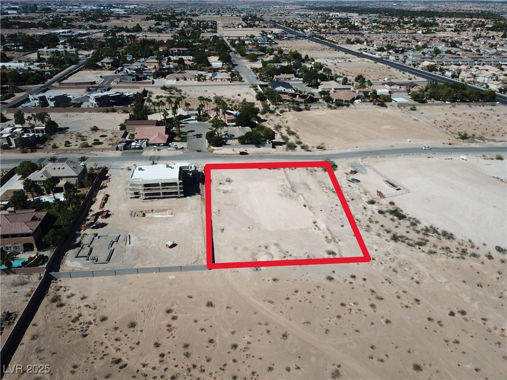 Lindell Road Las Vegas, NV 89118 - Photo 4 of 4 Aerial overview of property's location with property parcel outlined