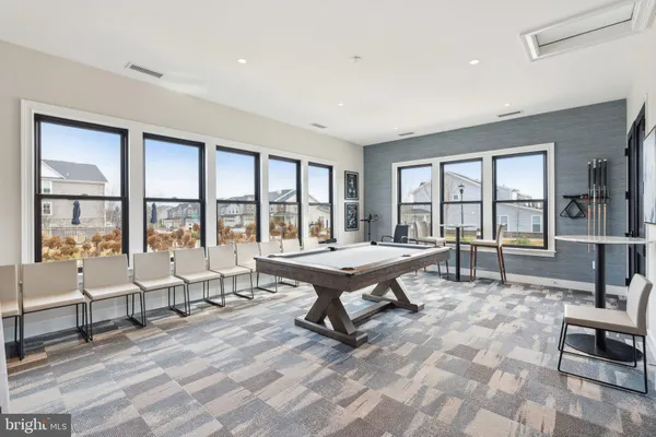 a living room with a large window