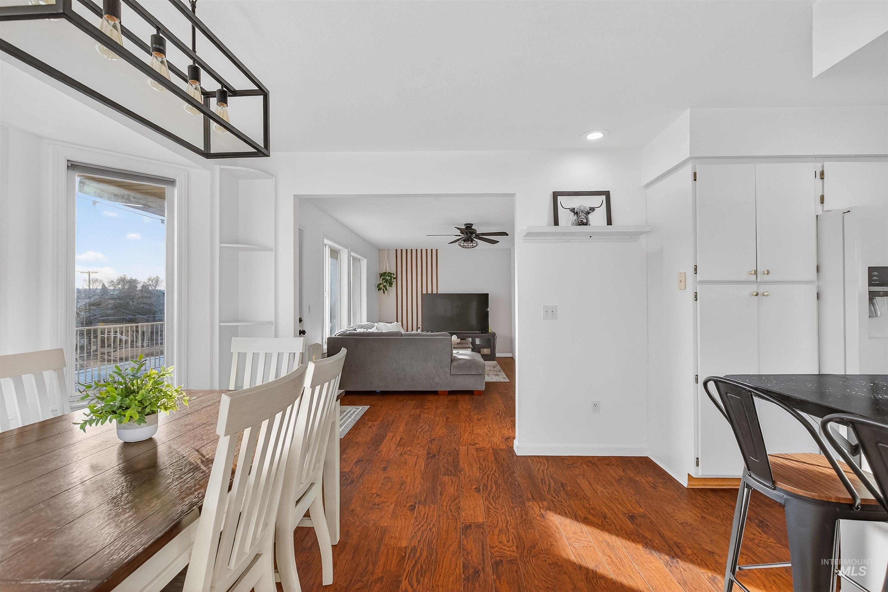 822 15th Avenue Lewiston, ID 83501 - Photo 12 of 44 Dining space featuring dark wood-style floors, recessed lighting, and ceiling fan