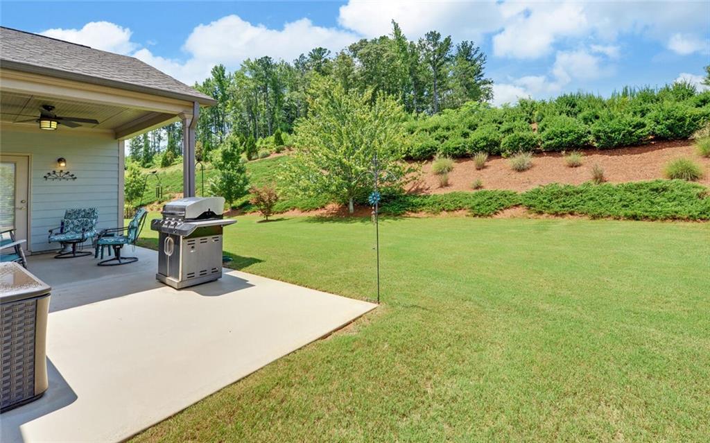 5825 Maple Bluff Way Hoschton, GA 30548 - Photo 47 of 67 a view of a patio with table and chairs potted plants with lake view