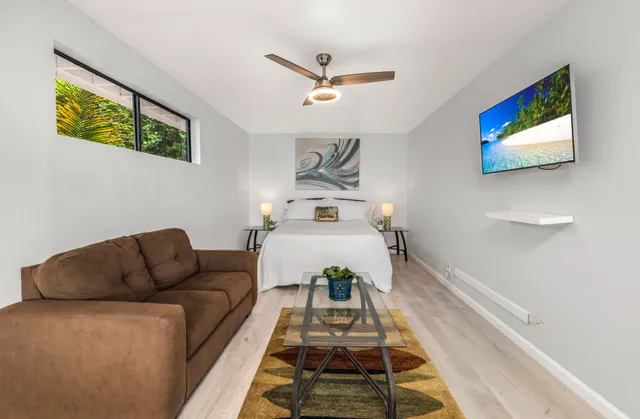 a living room with furniture