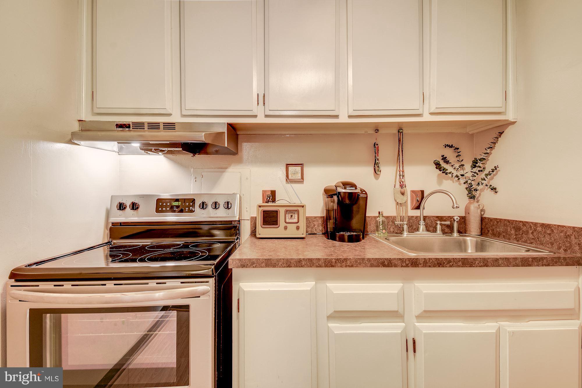 1425 4th Street Southwest, Unit 317 Washington, DC 20024 - Photo 5 of 23 a kitchen with a stove and a white cabinets