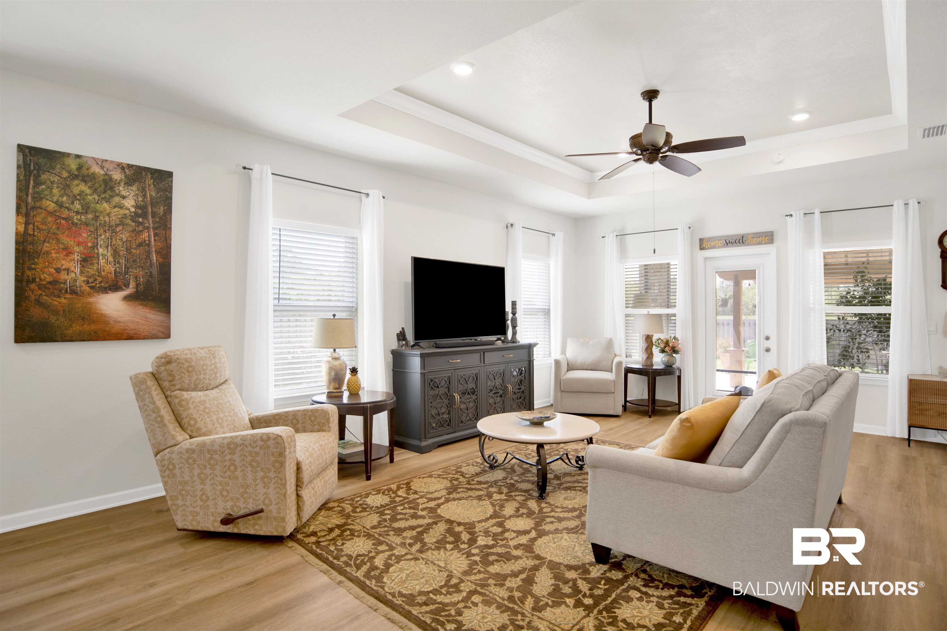 13778 Antler Hl Road Daphne, AL 36527 - Photo 12 of 38 Living area featuring light wood-style floors, ceiling fan, and recessed lighting