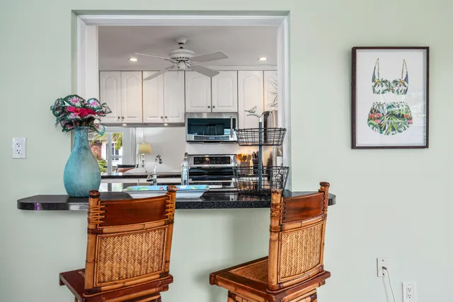 a workspace with furniture and window