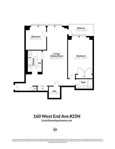 $915,000 | 160 West End Avenue, Unit 25N | Upper West Side