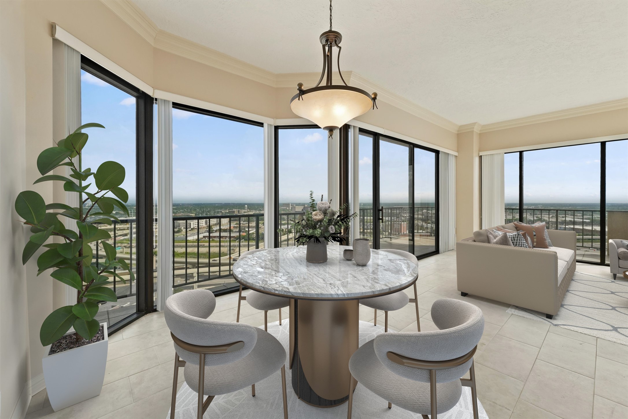 3350 McCue Road, Unit 2301 Houston, TX 77056 - Photo 6 of 31 a view of a dining room with furniture window and outside view