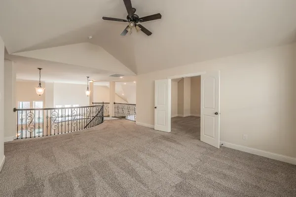 a view of a livingroom with a staircase