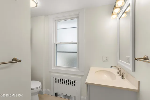a bathroom with a sink toilet and vanity