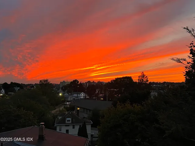 a view of city and mountain
