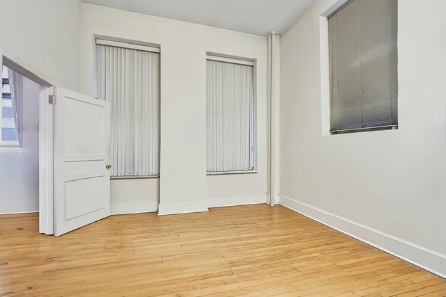 a view of a room with empty racks