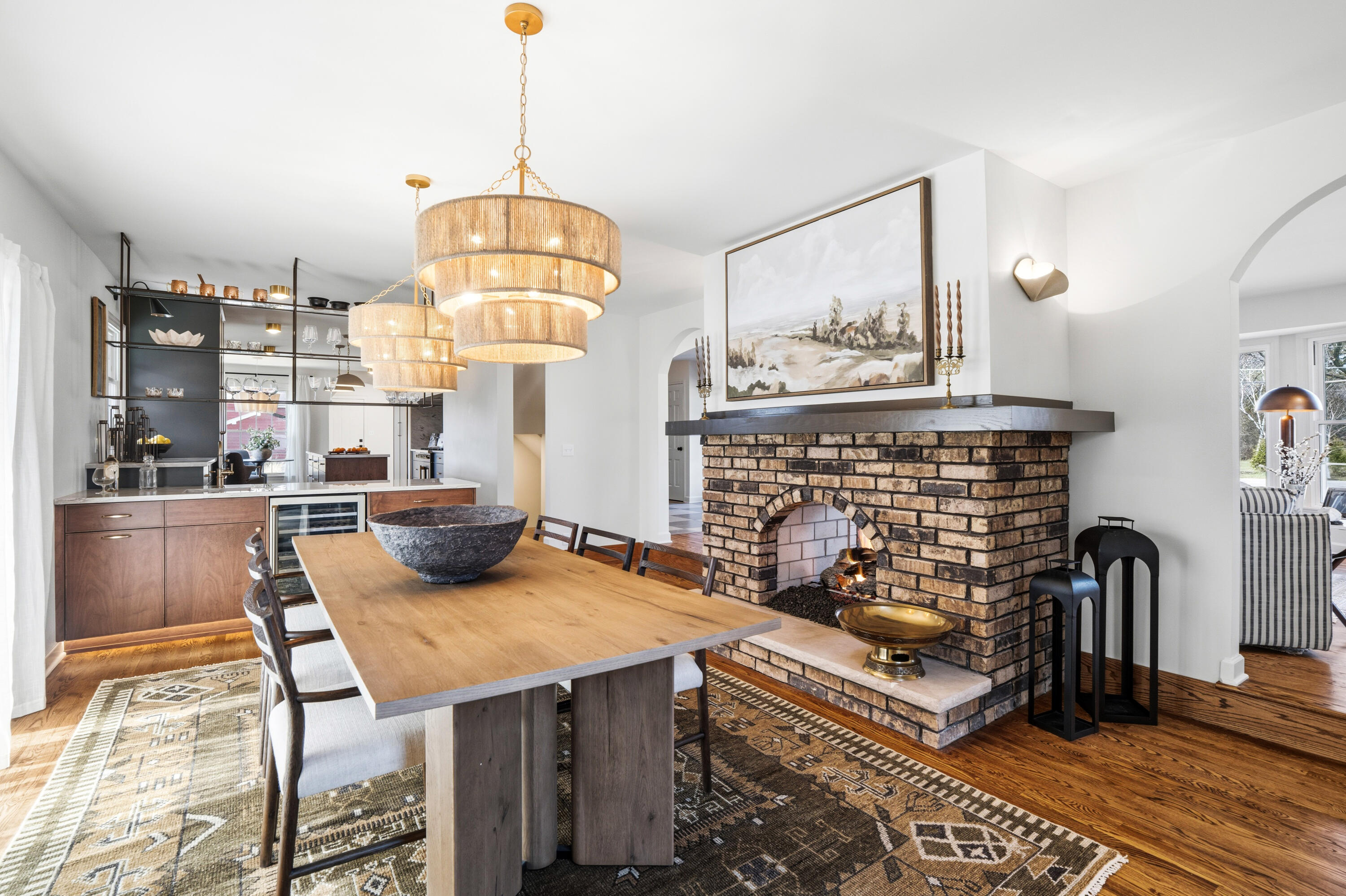 15305 Gebhardt Road Elm Grove, WI 53122 - Photo 21 of 50 Dining Room with Double Sided Fireplace