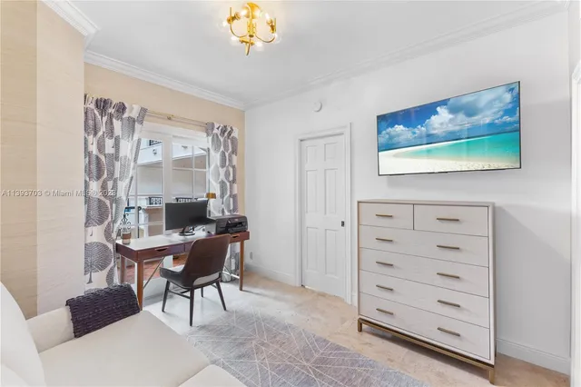 a workspace with furniture