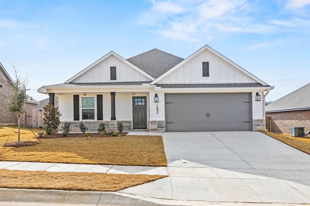 a front view of a house with entertaining space