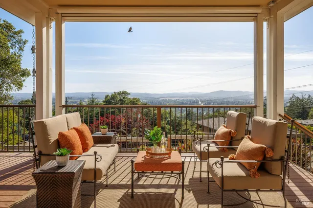 a outdoor living space with furniture