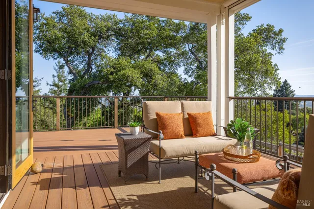 a outdoor living room with furniture