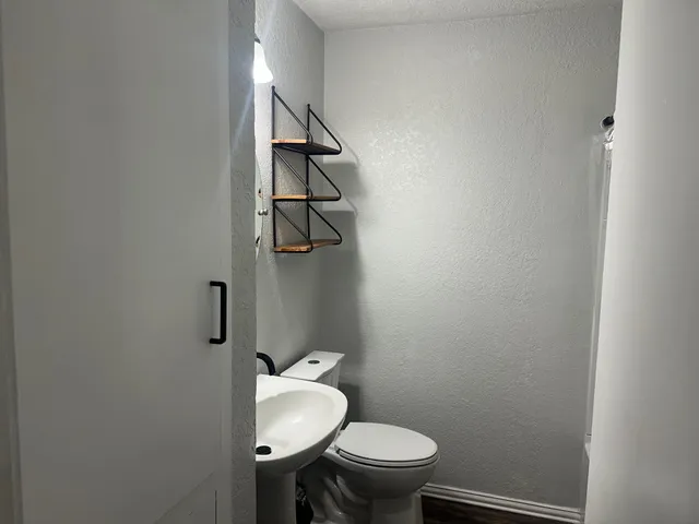 a bathroom with a sink and a toilet