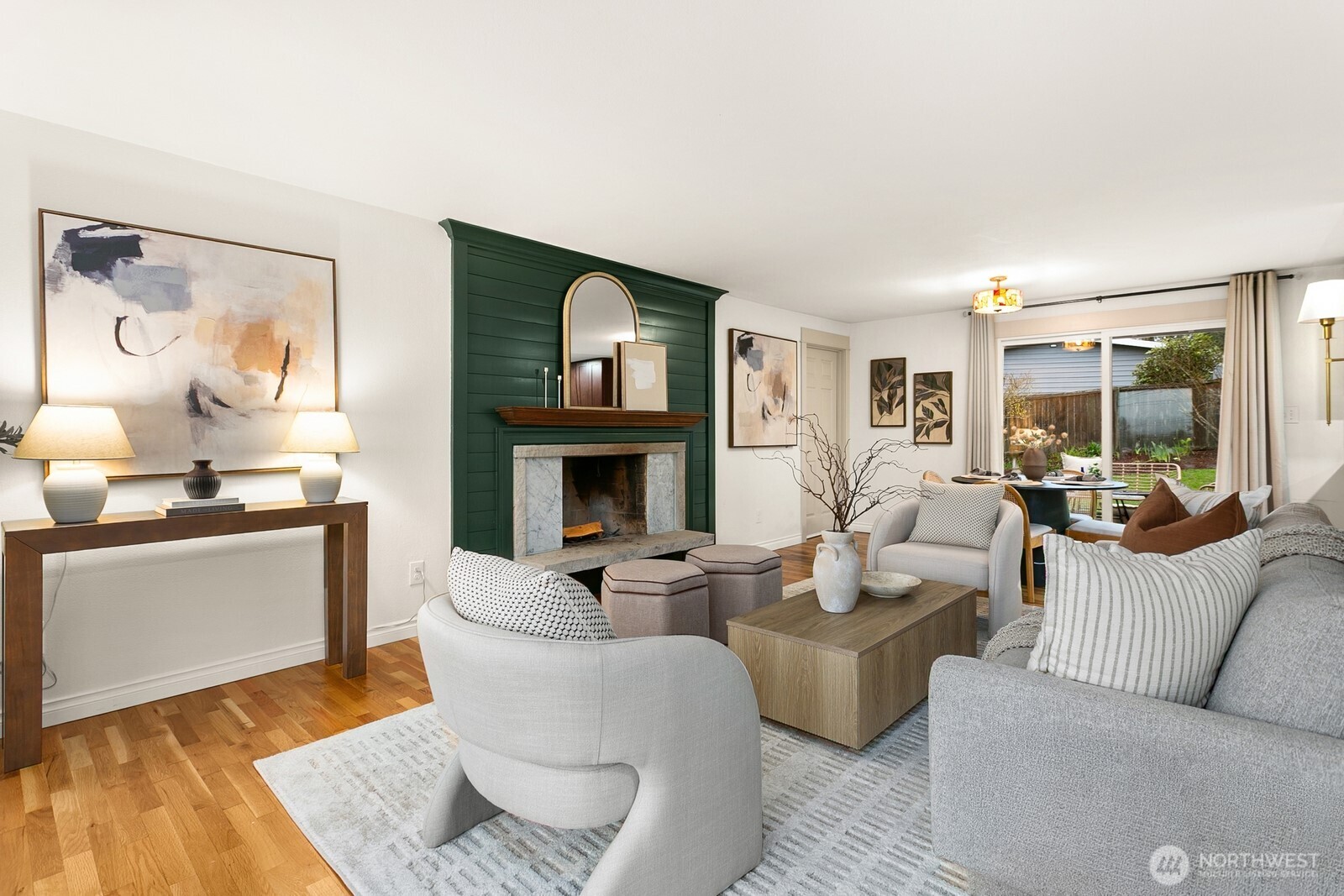 20008 101st Place Northeast Bothell, WA 98011 - Photo 3 of 23 a living room with furniture and a fireplace