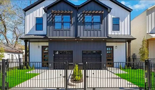a house view with a garden space