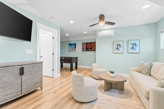 an aerial view of multiple house