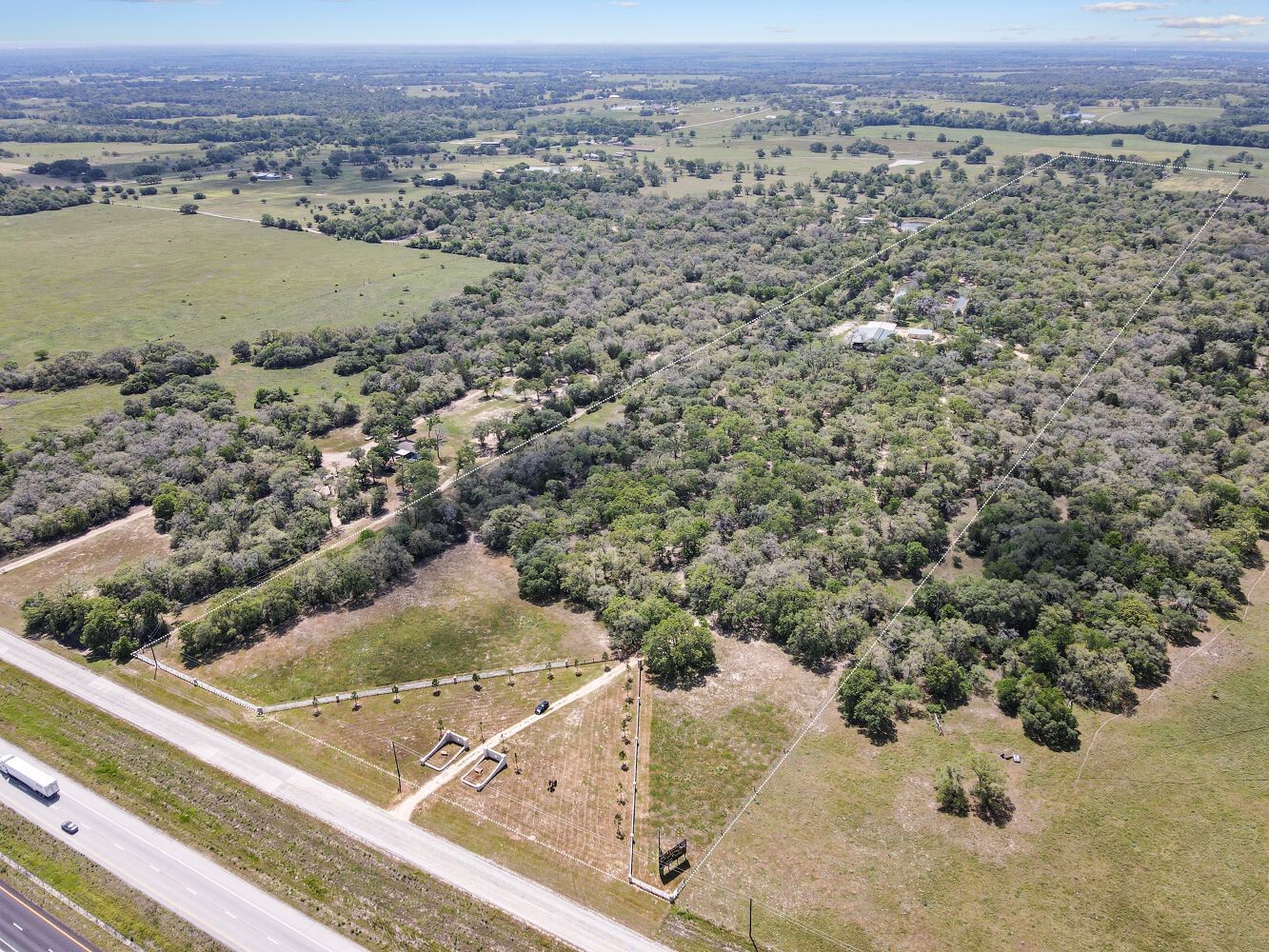 an aerial view of a house
