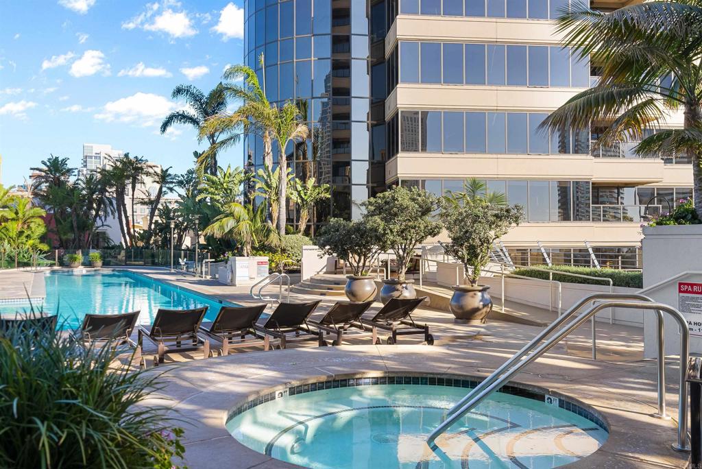 200 Harbor Drive, Unit 1502 San Diego, CA 92101 - Photo 36 of 48 a view of swimming pool with outdoor seating and plants