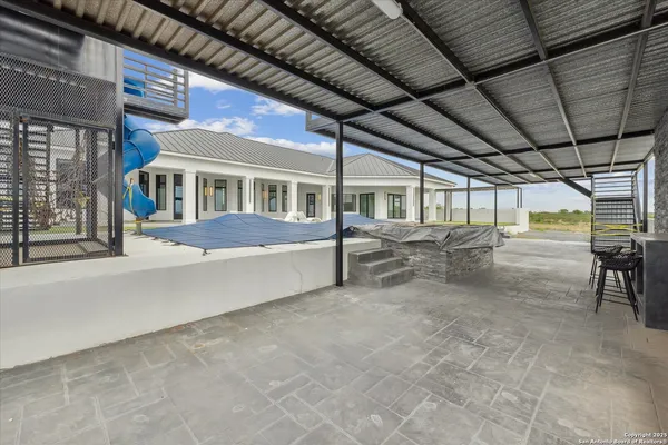 a view of an ocean from a yard