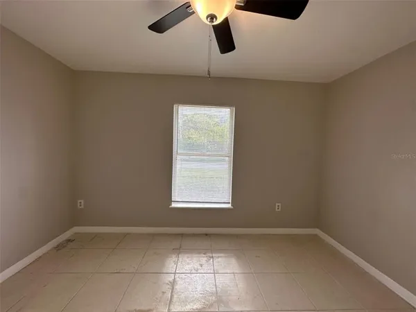 an empty room with a window