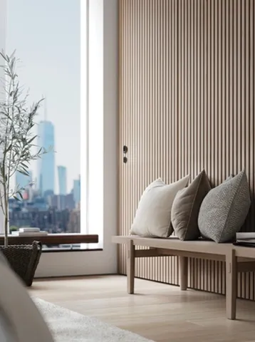 a room with furniture and a window