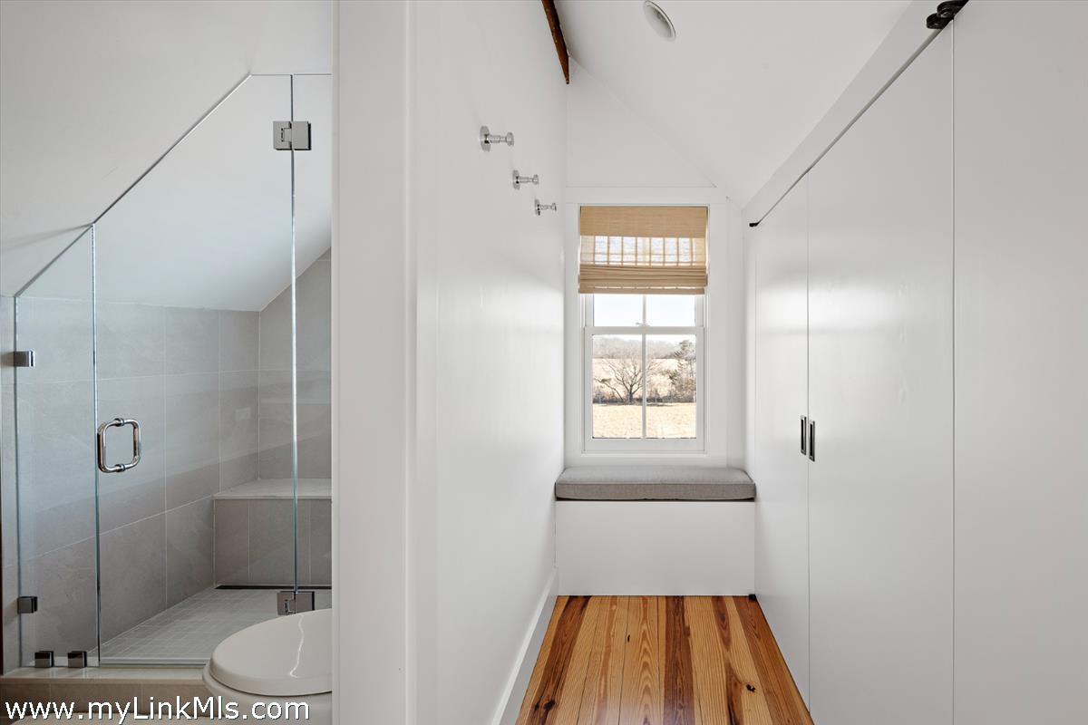 146 Quenames Road Chilmark, MA 02535 - Photo 63 of 77 Guest House Primary Bathroom with closets on the right