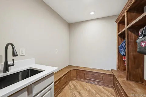 a view of a livingroom with furniture and a window