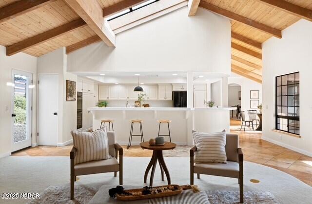 991 College Canyon Road Solvang, CA 93463 - Photo 17 of 29 991 College Cyn family room twds kitchen