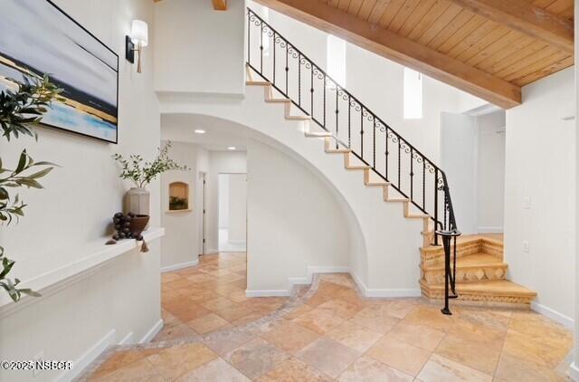 991 College Canyon Road Solvang, CA 93463 - Photo 7 of 29 991 College Cyn foyer twds iron staircas