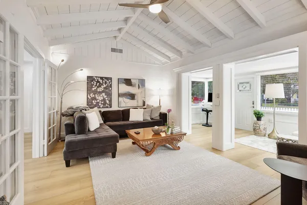 a living room with furniture